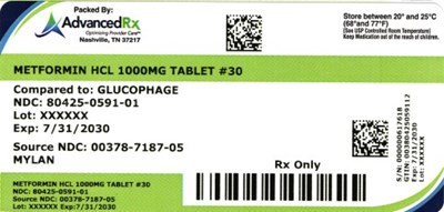 Metformin HCl 1000mg #30 (Metformin HCl 1000mg 80425 0591 01)